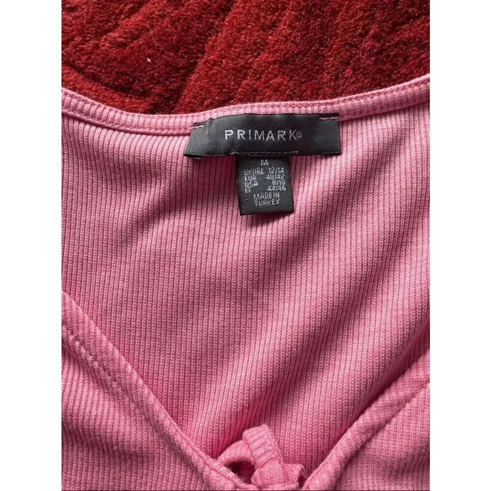 Pink Tie-Front Ribbed Crop Top - Picture 2 of 3